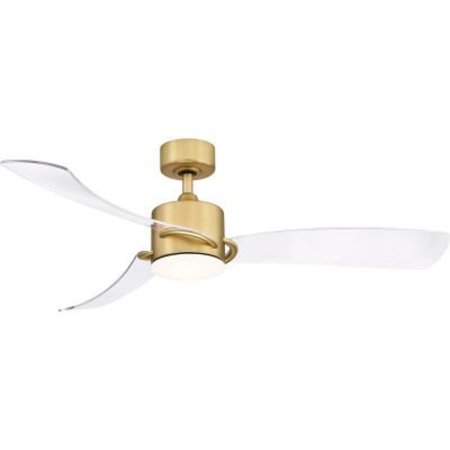 FANIMATION SculptAire - 52 inch - Brushed Satin Brass with Clear Blades and LED Light FP8511BS